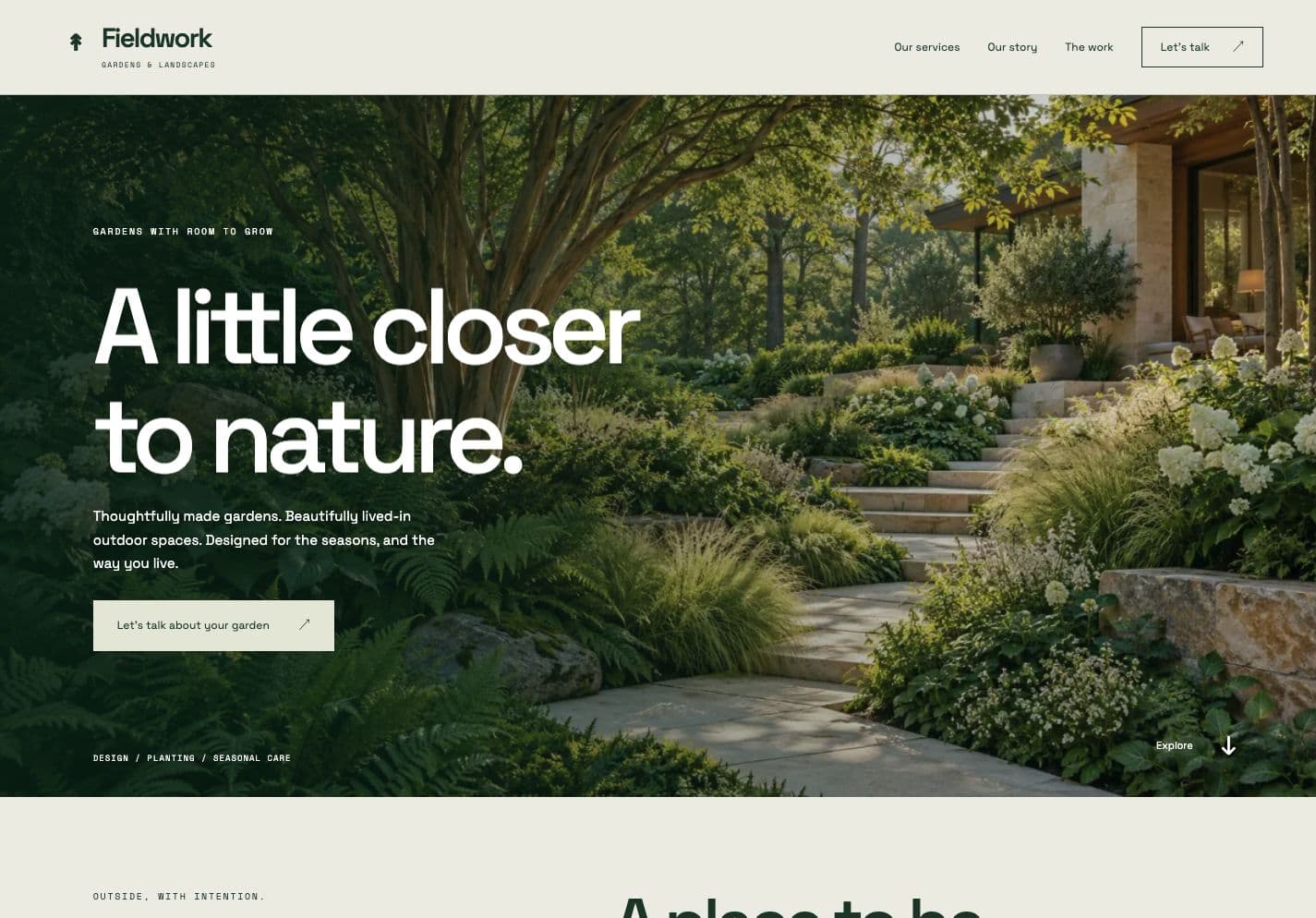 Actual Terra CUDDA template, desktop website preview